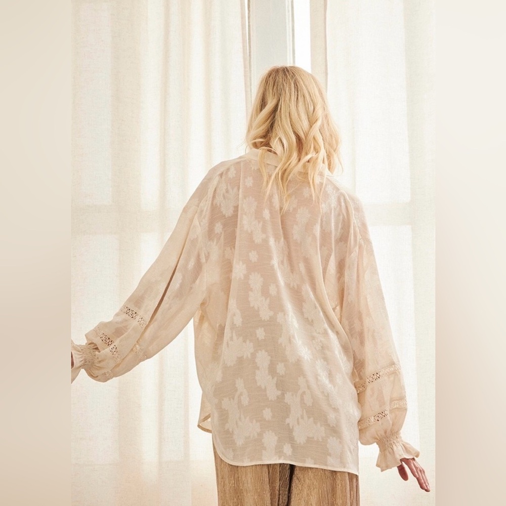 NWT NKN Nekane Oversized Ivory Ofra Blouse-small (fits up to large)-$125 MSRP - Picture 4 of 11